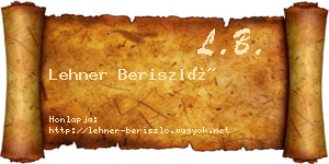 Lehner Beriszló névjegykártya